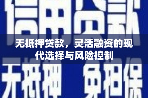定结无抵押贷款，灵活融资的现代选择与风险控制