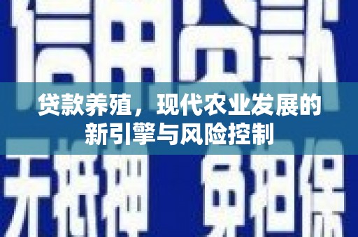 定结贷款养殖，现代农业发展的新引擎与风险控制