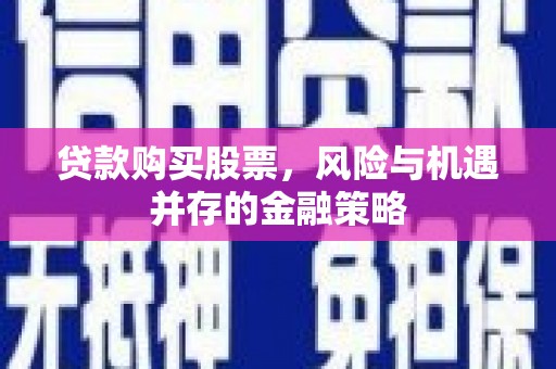 定结贷款购买股票，风险与机遇并存的金融策略