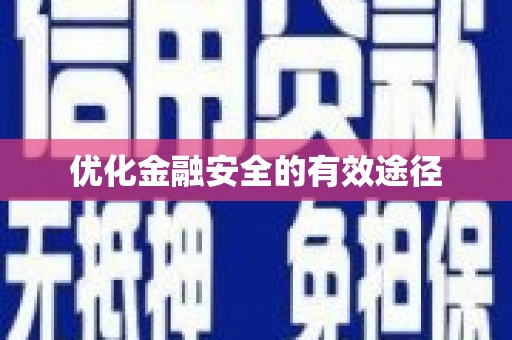 定结优化金融安全的有效途径