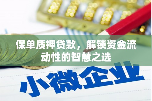 定结保单质押贷款，解锁资金流动性的智慧之选