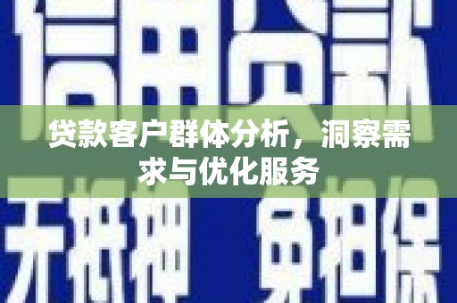 定结贷款客户群体分析，洞察需求与优化服务